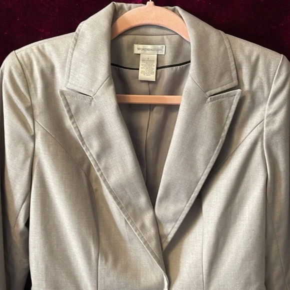 Worthington Beige Blazer Classy Detailed Back Size 6 - Picture 2 of 5
